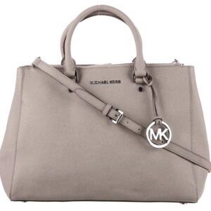 MICHAEL KORS Grey Saffiano Leather Tote, EUC